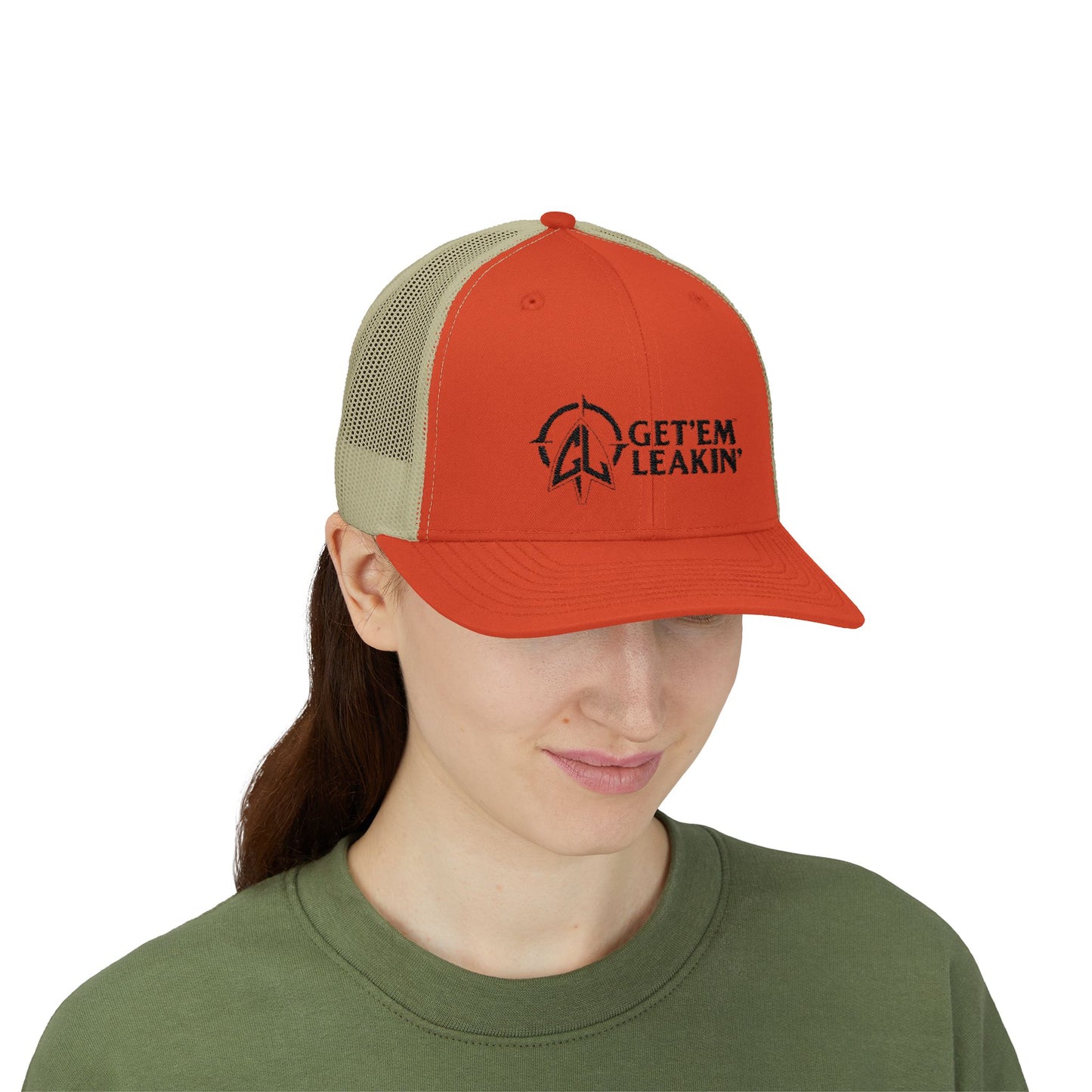 Get 'Em Leakin' Snapback Trucker Cap - Embroidered