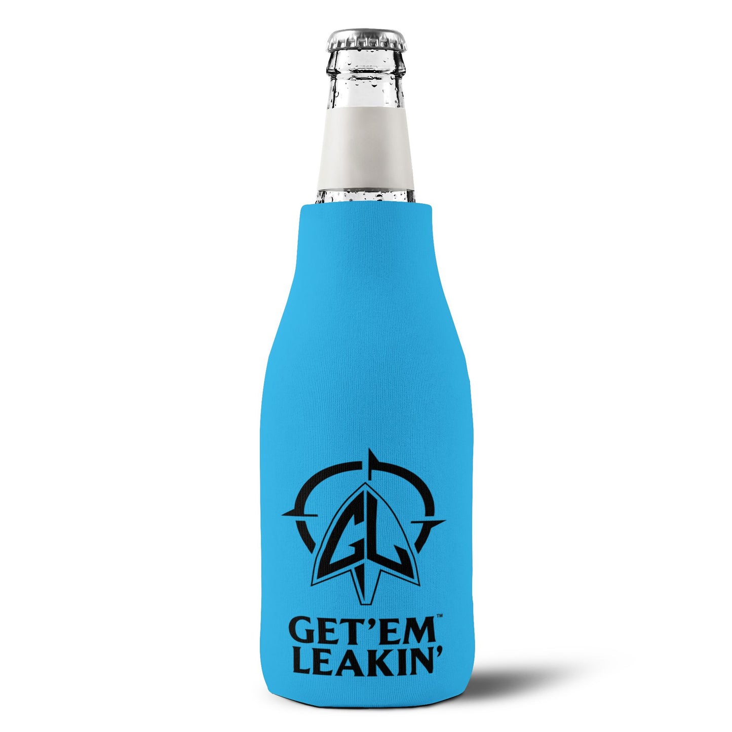 Bottle Koozie — "Gey em leakin" Zip-Up Cooler Sleeve