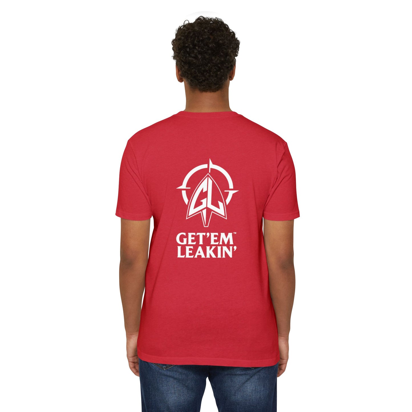 Get 'Em Leakin' - Iguana Hunter Pocket Logo Tee White ink