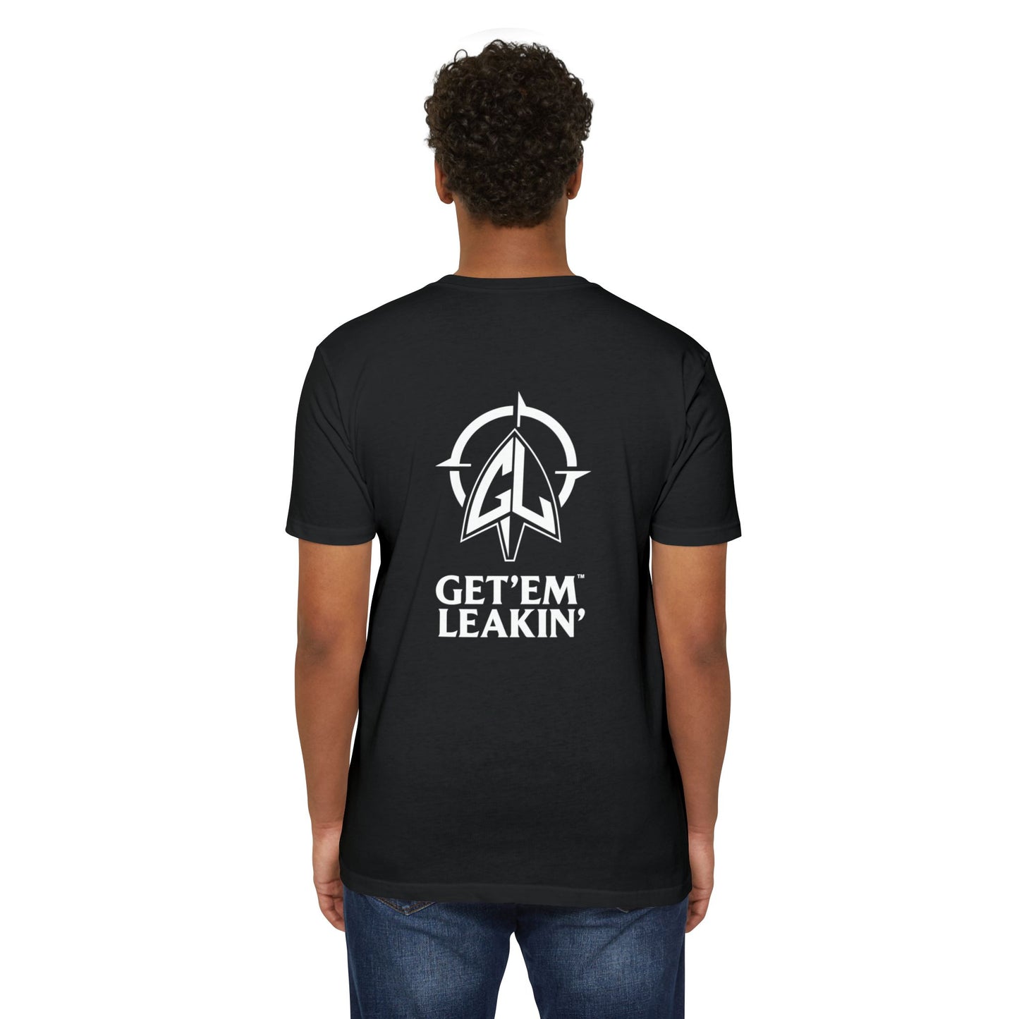 Get 'Em Leakin' - Iguana Hunter Pocket Logo Tee White ink