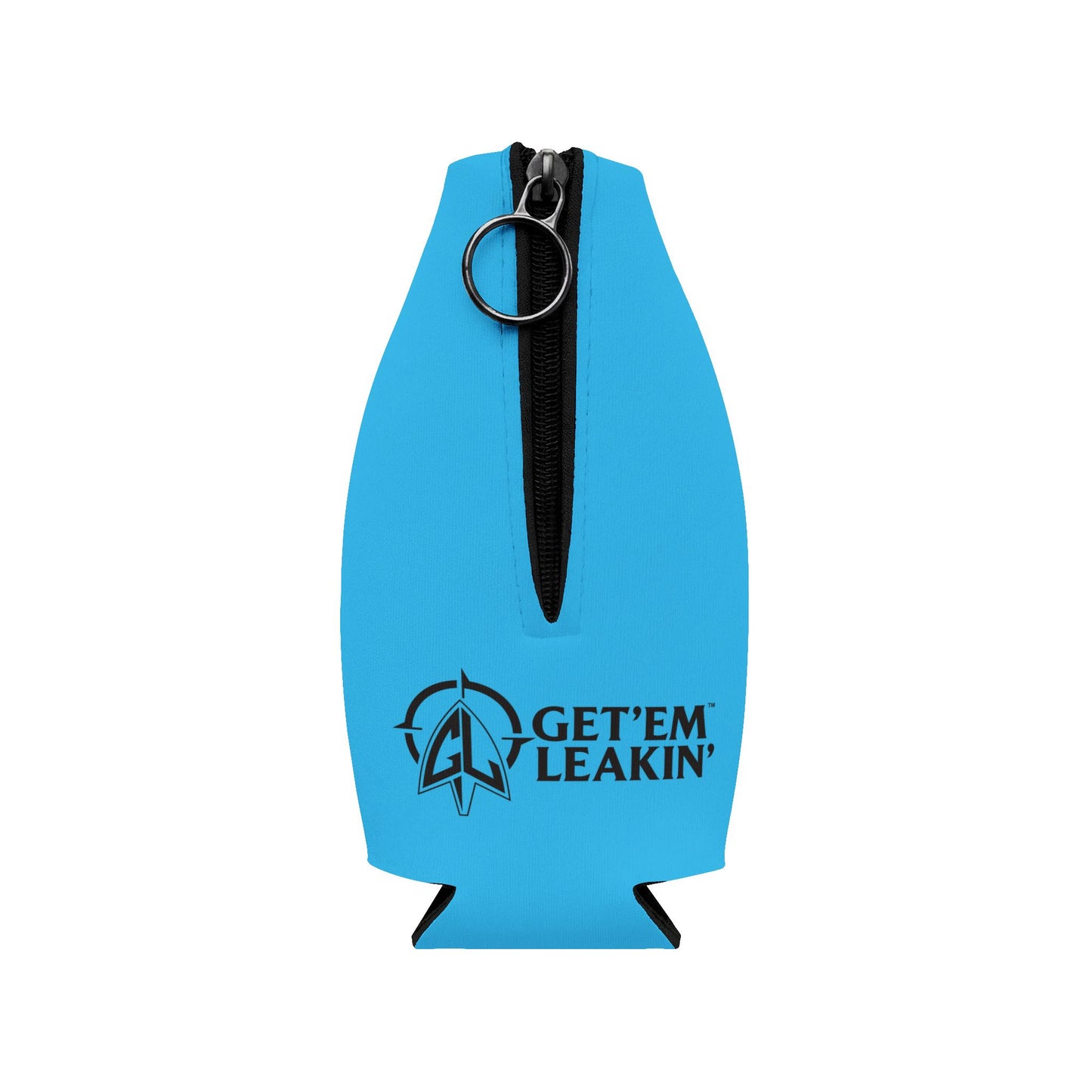 Bottle Koozie — "Gey em leakin" Zip-Up Cooler Sleeve
