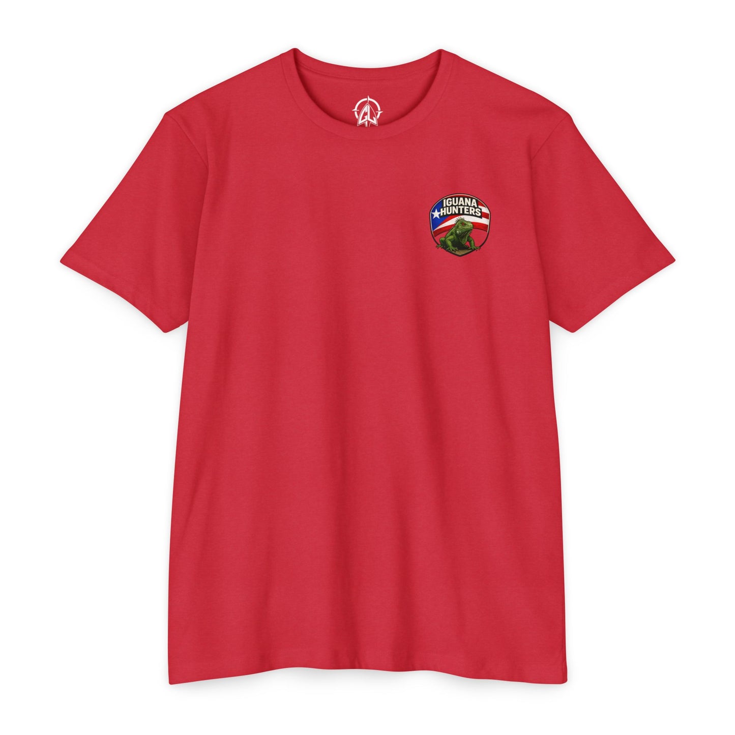 Get 'Em Leakin' - Iguana Hunter Pocket Logo Tee White ink