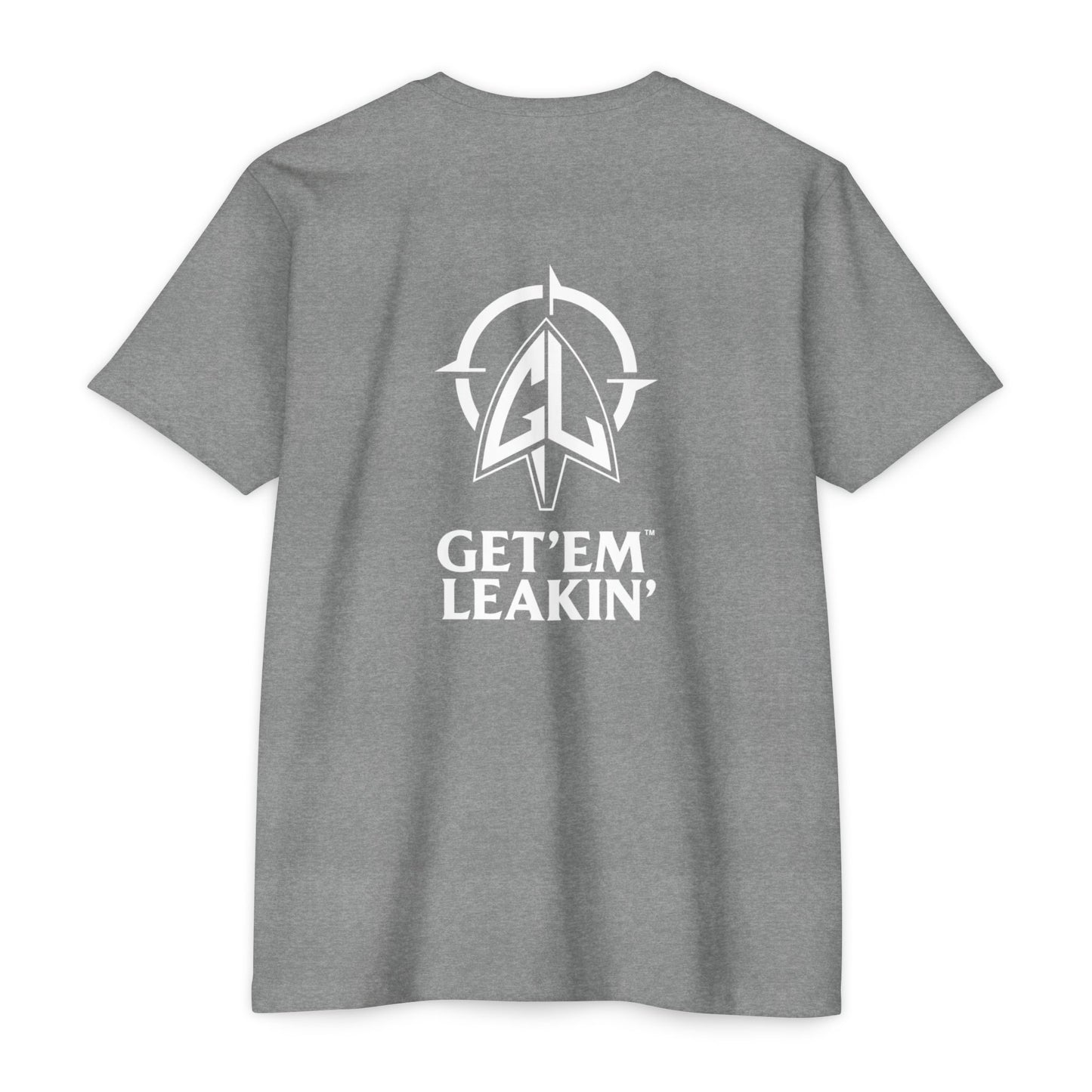 Get 'Em Leakin' - Iguana Hunter Pocket Logo Tee White ink