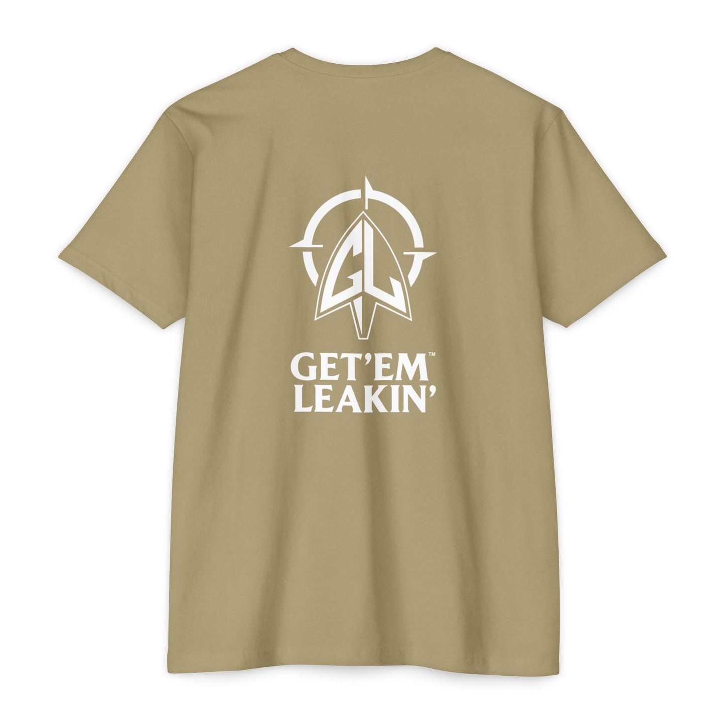 Get 'Em Leakin' - Iguana Hunter Pocket Logo Tee White ink