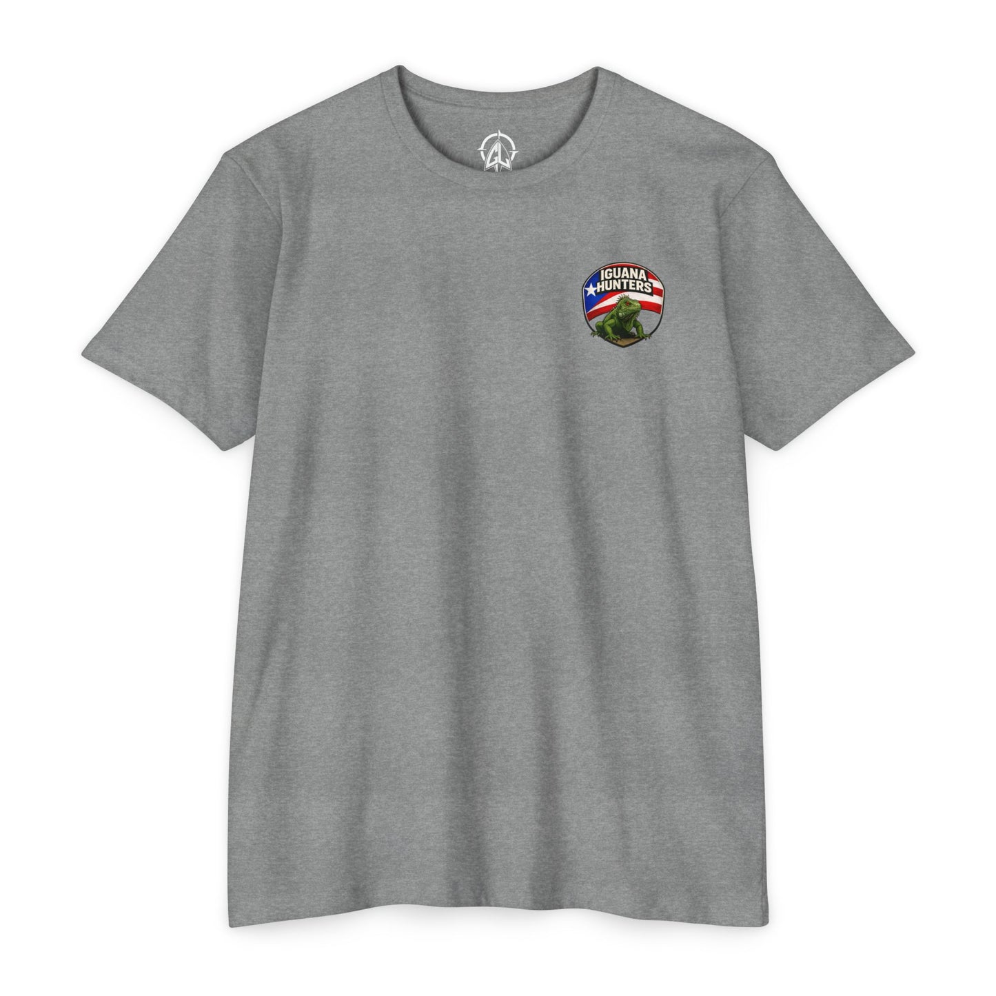 Get 'Em Leakin' - Iguana Hunter Pocket Logo Tee White ink