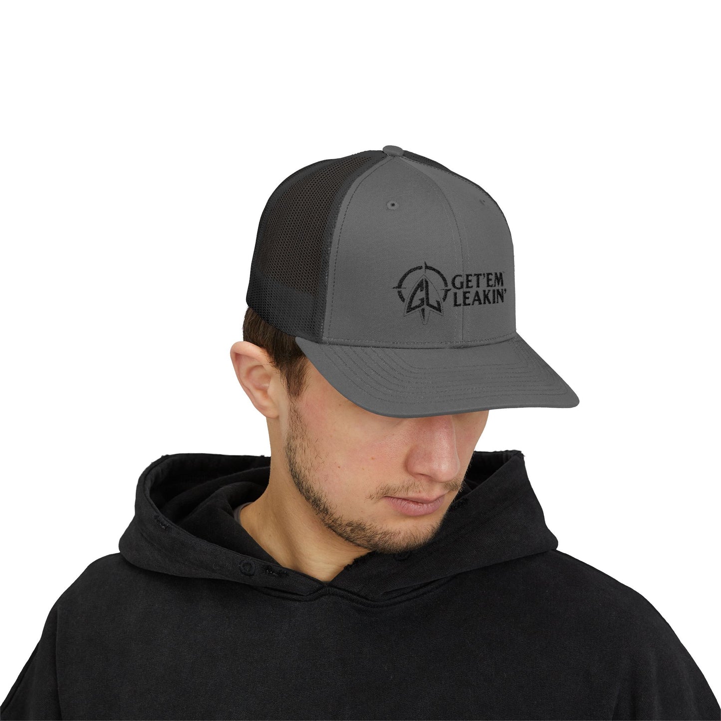 Get 'Em Leakin' Snapback Trucker Cap - Embroidered