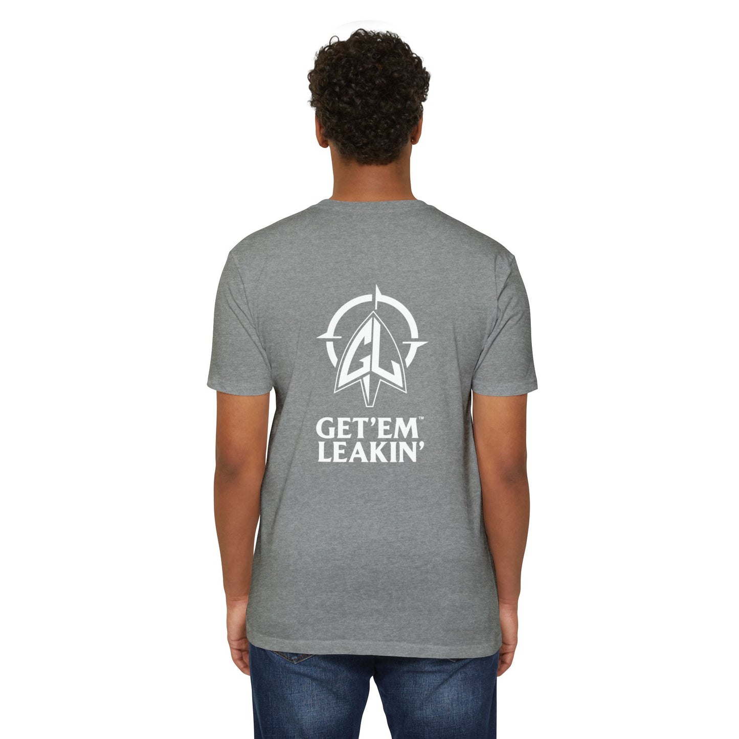 Get 'Em Leakin' - Iguana Hunter Pocket Logo Tee White ink