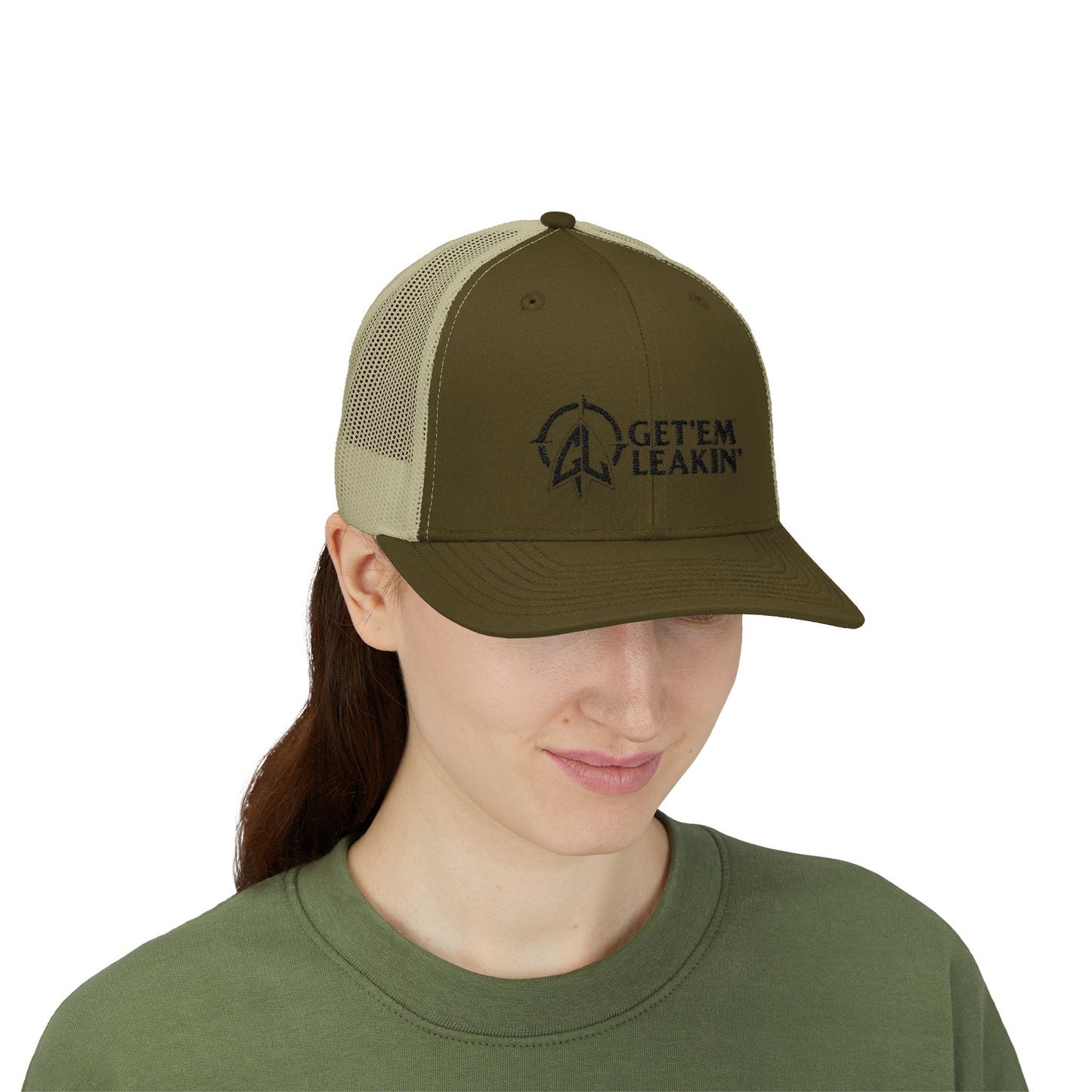 Get 'Em Leakin' Snapback Trucker Cap - Embroidered