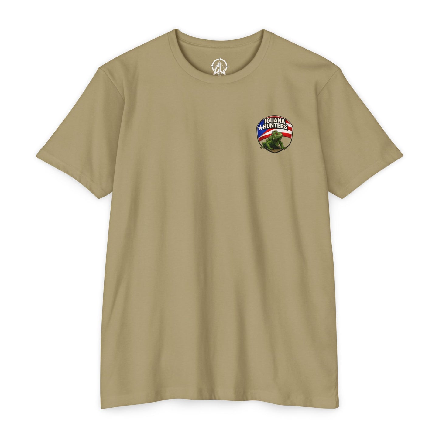 Get 'Em Leakin' - Iguana Hunter Pocket Logo Tee White ink